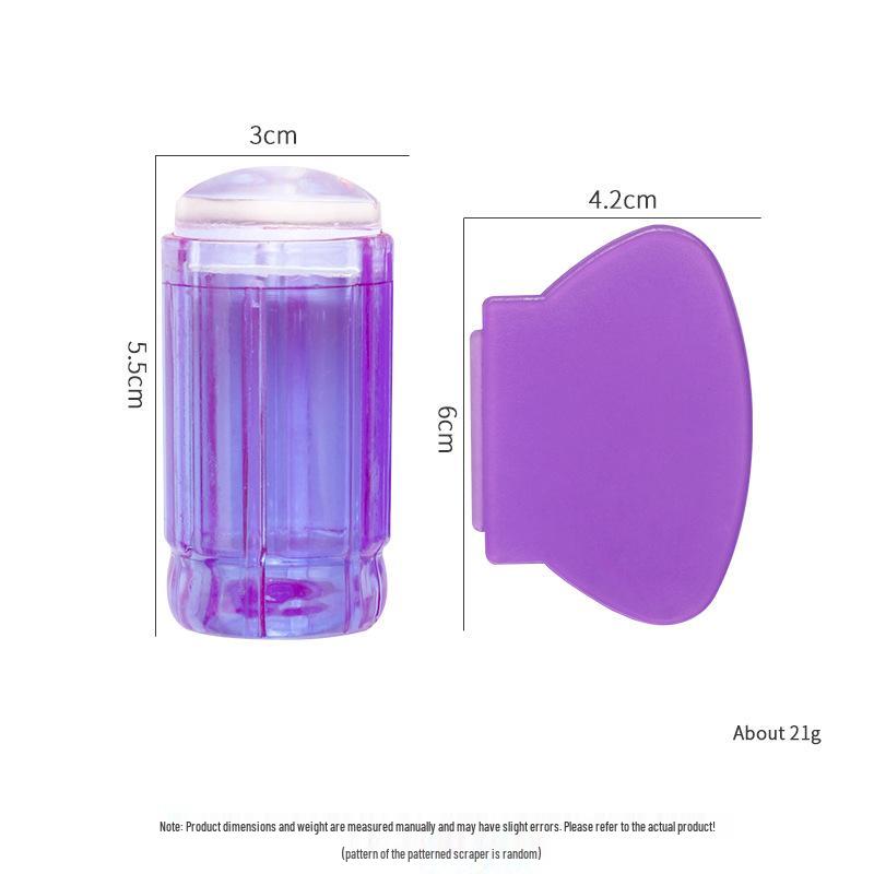 Large Silicone Nail Art Stamp with Lid - Single/Double Head French Design DIY Stamping Tools