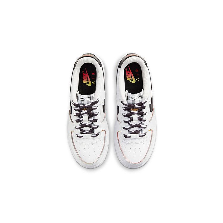 Nike Air Force 1 '07 LV8 GS Fresh White Black Bright Crimson Light Voltage Yellow Metallic Gold DJ5528-100