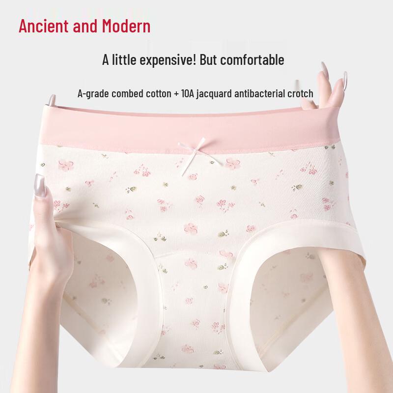 

GUJIN Women s 3-Pack Mid-Waist Seamless Cotton Briefs L