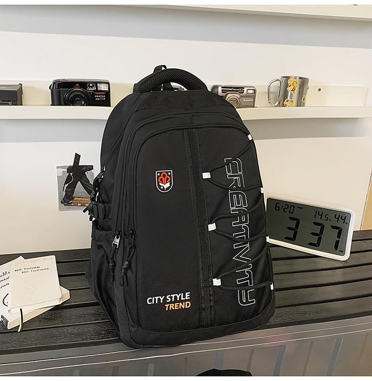 

Style Workwear Retro Backpack With Large Capacity And Letter Designs Print