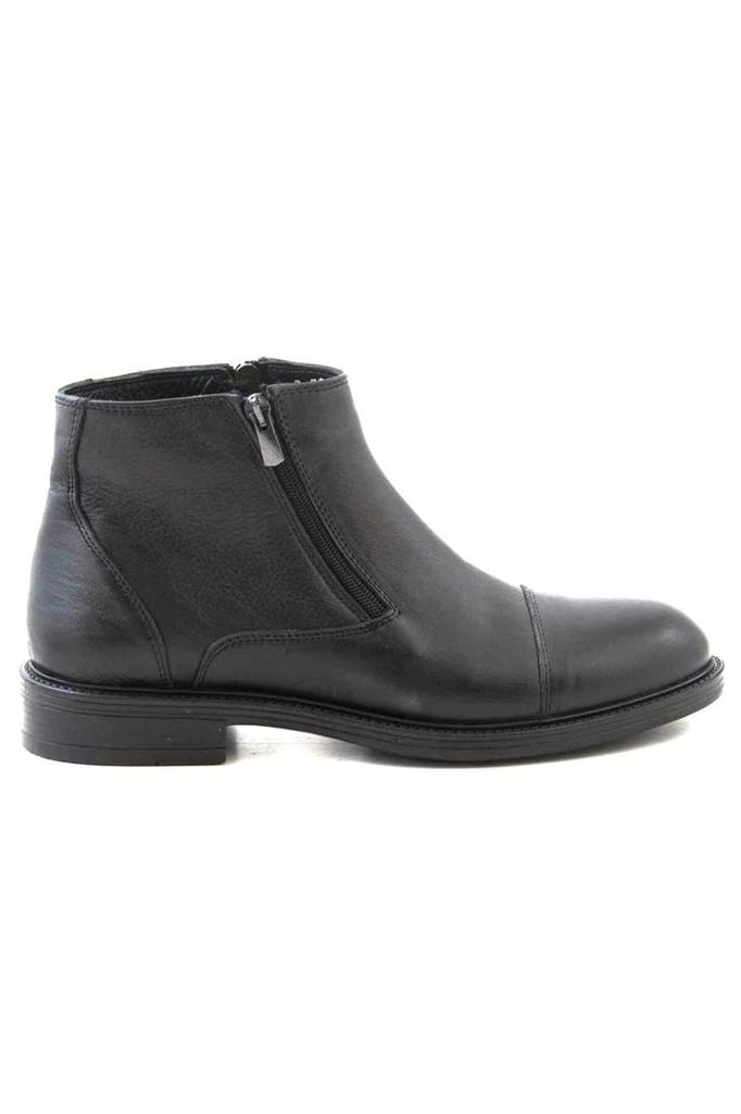 Men's Fashion Genuine Leather Flat Heeled Booties Double Zipper Classic Boots Shoes