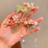 Pearl Flower Hair Comb Fan Chinese Style Hair Stick Children's Hairpin  Hairstyle Design Tool