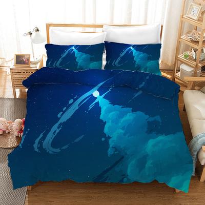 Sternenhimmel Bettwäscheset 3D-Druck Bettbezugset Weltraumthema Hautfreundlich Luxus Geburtstagsgeschenk Einzel Doppel Queen Size