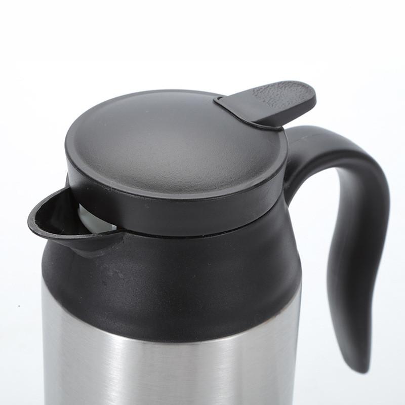 750ML Large Capacity Portable Travel Insulated Bottle Car Electric Hot Water Cup 12V&24V Stainless Steel Heating Water Kettle