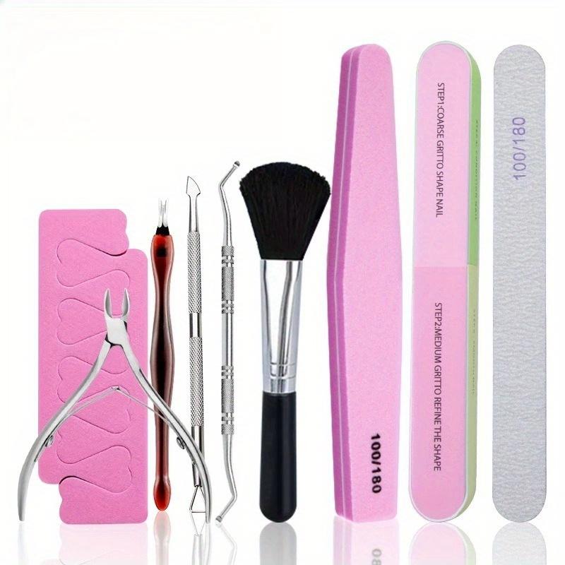 

9-piece Professional Manicure Set - Complete Nail Care Kit with Cuticle Pusher,Nail Clippers,Files-Pedicure Tools for Home Salon