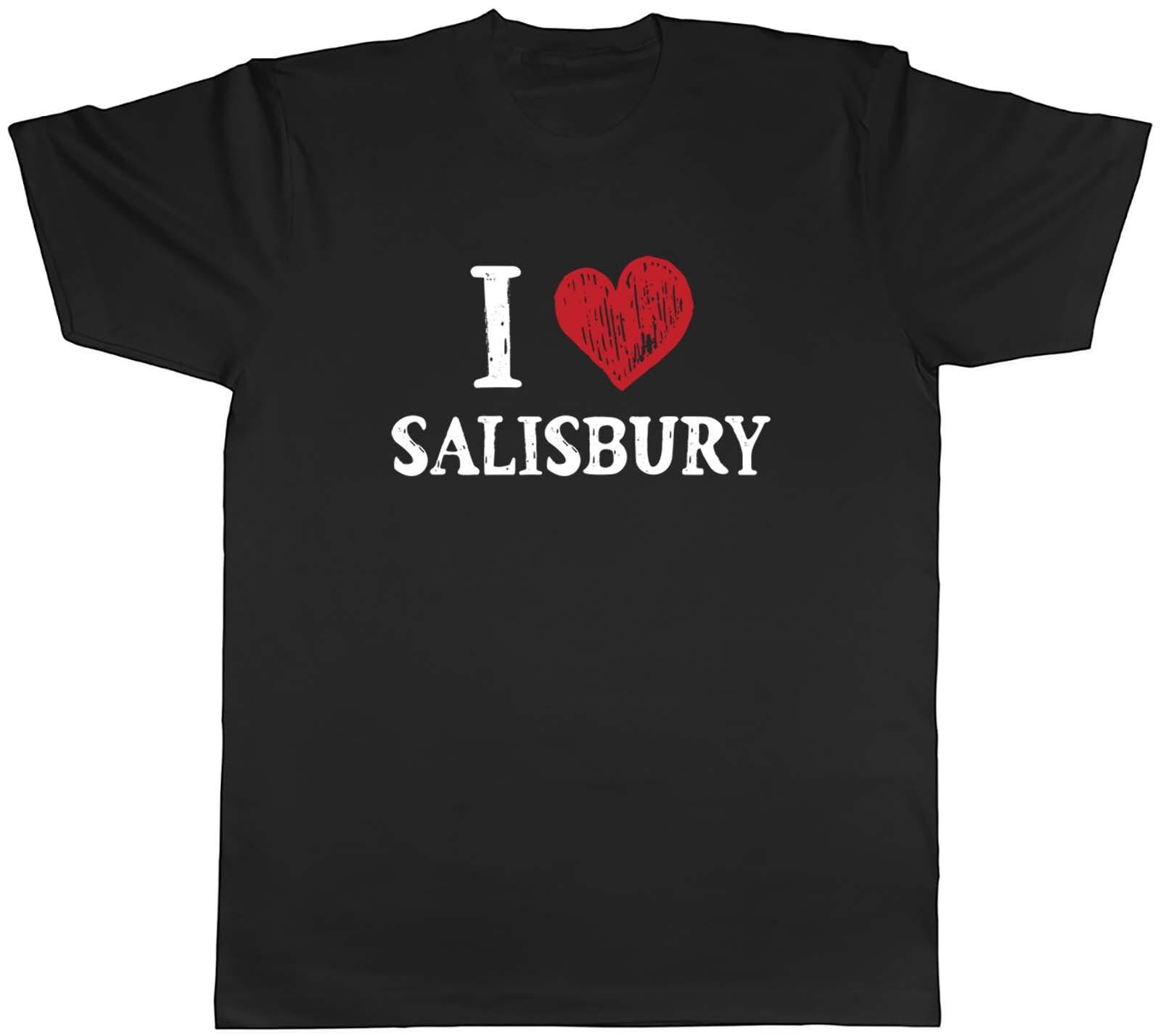 I Love Salisbury Mens T-Shirt Wiltshire Dorset Cathedral City Tee Gift M