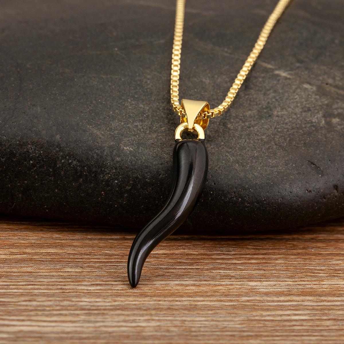 

Nidin New Fashion Chili Charms Pendant Necklace For Women Female Multi Colors DIY Chain Link Jewelry Birthday Party Gifts чорний