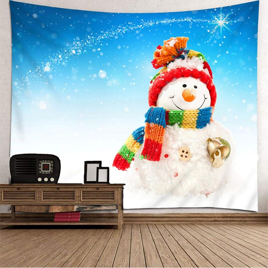 Funny Christmas Snowman Tapestry New Year Party Background Tapestry Bedroom Dormitory Wall Hanging