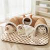 2in1 Pet Nest Cartoon Pet Hideaway Tunnel Play Tunnel Cat Bed  Home Decor