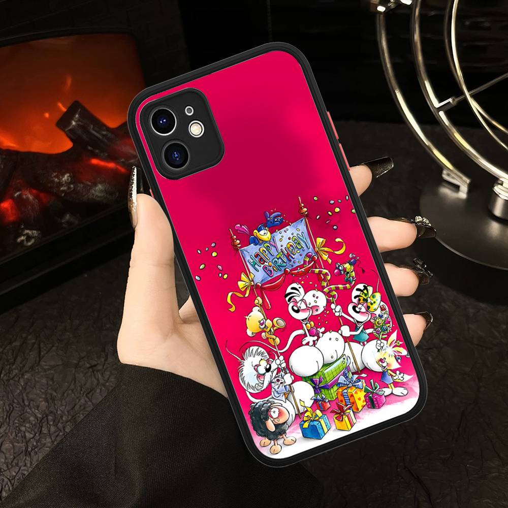 Cartoon D-Diddl For IPhone 16 15 14 Plus 13 12 11 Pro Max X XS MAX Translucent Matte Shockproof Cover