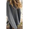 2025 New Women's Autumn Winter Loose Long Sleeve Lapel Faux Fur Collar Cloak Coat Outerwear