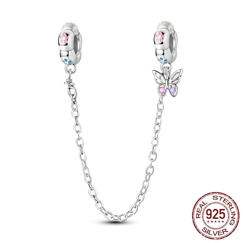 Copper Stars Moon Sun Clover Safety Chains Pendant Charms Beads Fit Original Bracelets Diy Jewelry Gift For Women