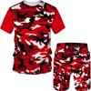 Men's Camouflage T-shirts Shorts 2-Piece Sets Fashion Casual Man Plus Size Sportwear Suits 3D Camo Print Tracksuit Outfits