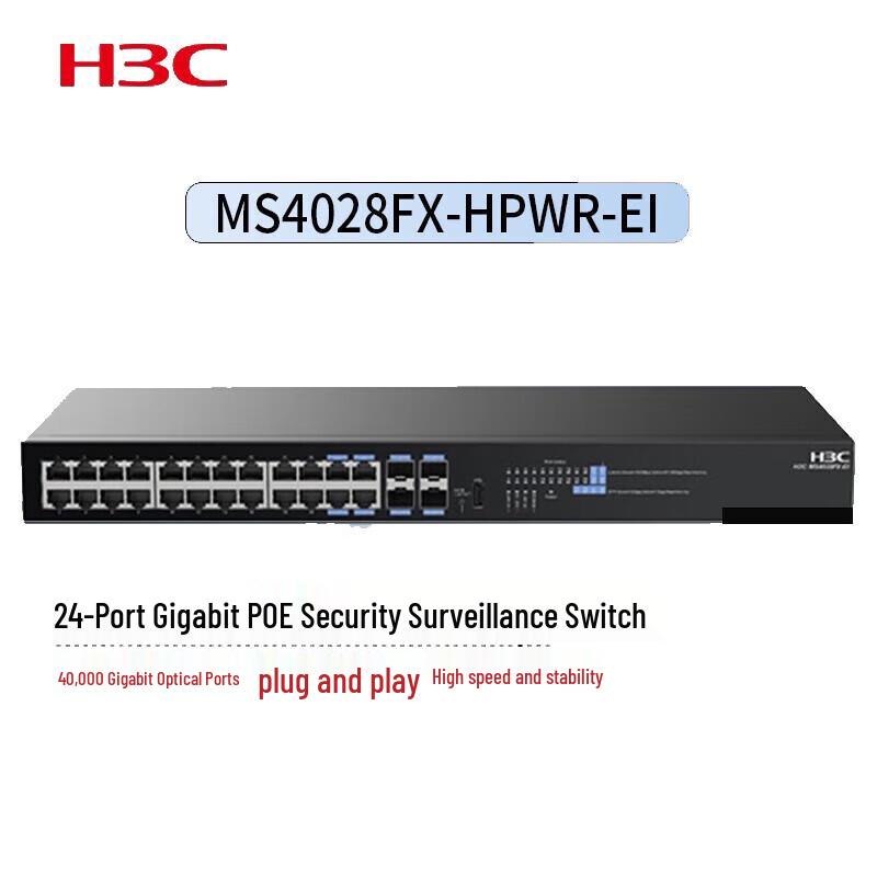 

H3C MS4028FX-HPWR-EI 24-Port Gigabit PoE Switch