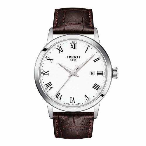 Tissot Classic Dream Men's Watch with White Dial and Leather Strap, T1294101601300, Officially Imported