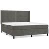 Lit avec sommier et matelas - Maison Exclusive - 160x200cm - Velours gris foncé - Tête de lit réglable