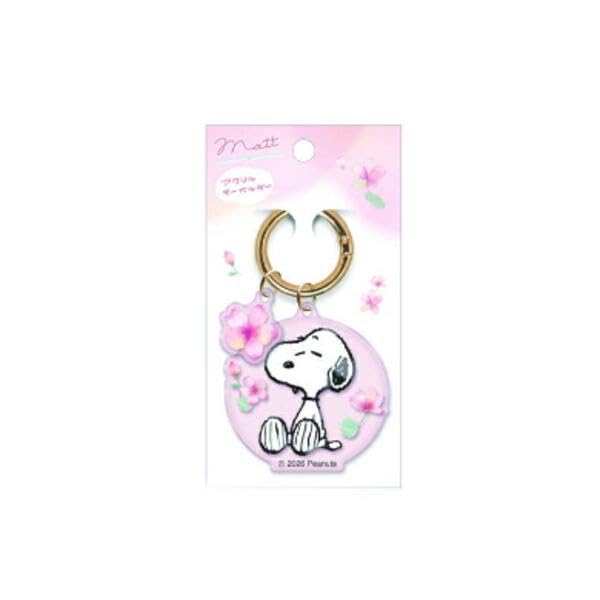 Snoopy Matte Acrylic Keychain Sakura -