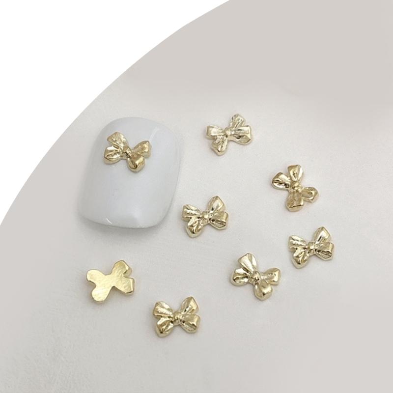 20pcs Metal Bowknot Nails Art Decoration 3D Nail Charms for Women Nails Art