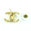 Great CHANEL Pierce COCO Mark rhinestone gold Women A24V Used
