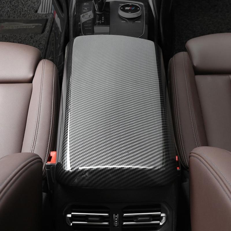 Carbon Fibrer Center Console Armrest Panel Cover Trim For BMW 3 4 Series G20 G21 G22 M Sport - Car Accessories