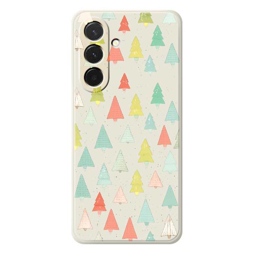 For Samsung Galaxy A36 5G Case Colorful Trees Pattern Printing Straight Edge TPU Phone Back Cover