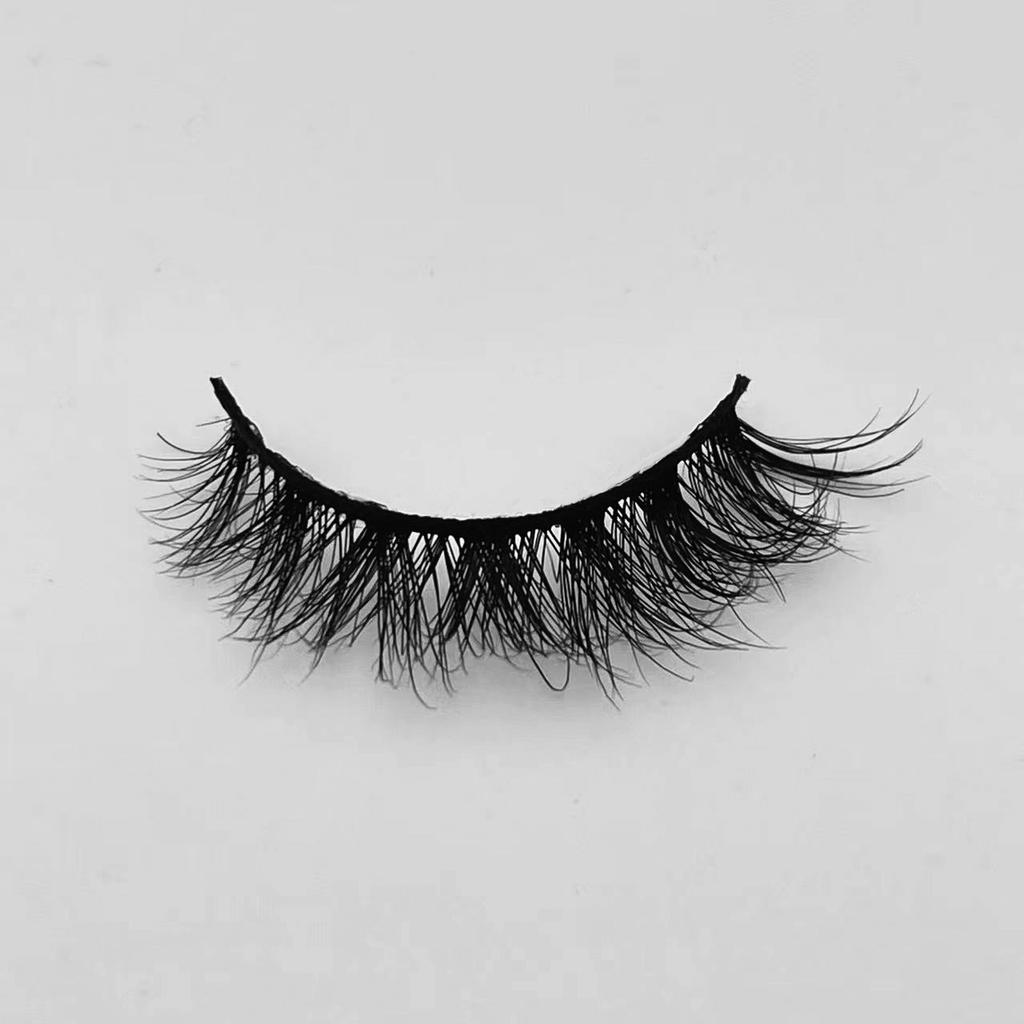 New Product 12mm Natural Mink Hair False Eyelashes European And American Eyelashes Hard Stem Short Eyelashes False Eyelashes