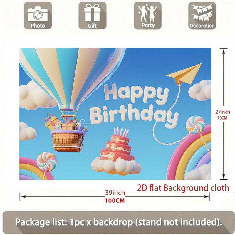Birthday Party Backdrop Polyester Banner Photo Booth Decoration 85