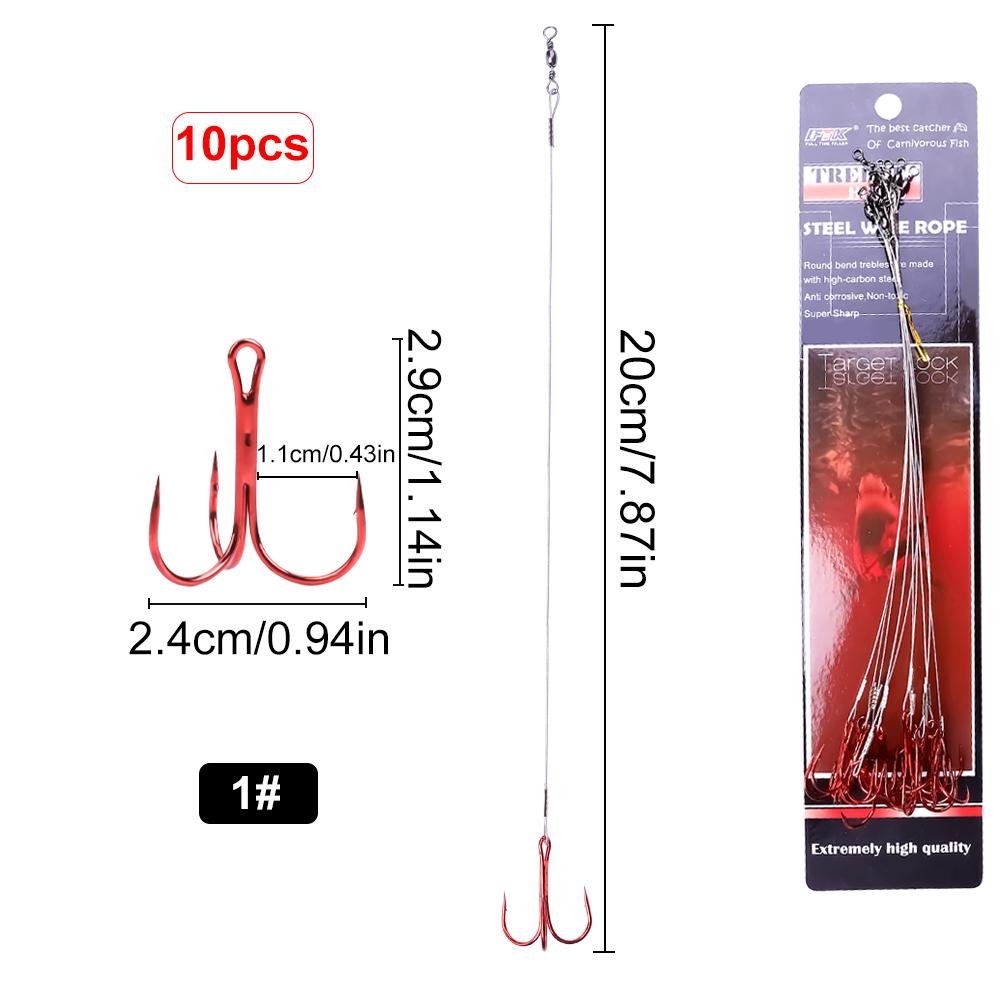 5/10pcs 15/20/25cm Anti-bite Steel Wire Leader Leashes For Fishing 50LB With Swivel Fishing Lure Accessories Pike Bass