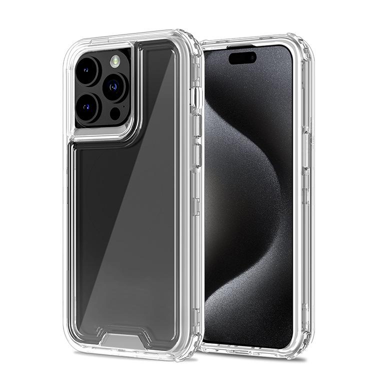 For IPhone 15 Promax Colorful Three-in-one Transparent Phone Case Anti-fingerprint and Anti-yellowing