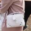 2026 Women's PU Rivet Shoulder Bag Multi Functial Crossbody Bag Handheld Boxed Makeup Bag Solid Color Small Square Bag