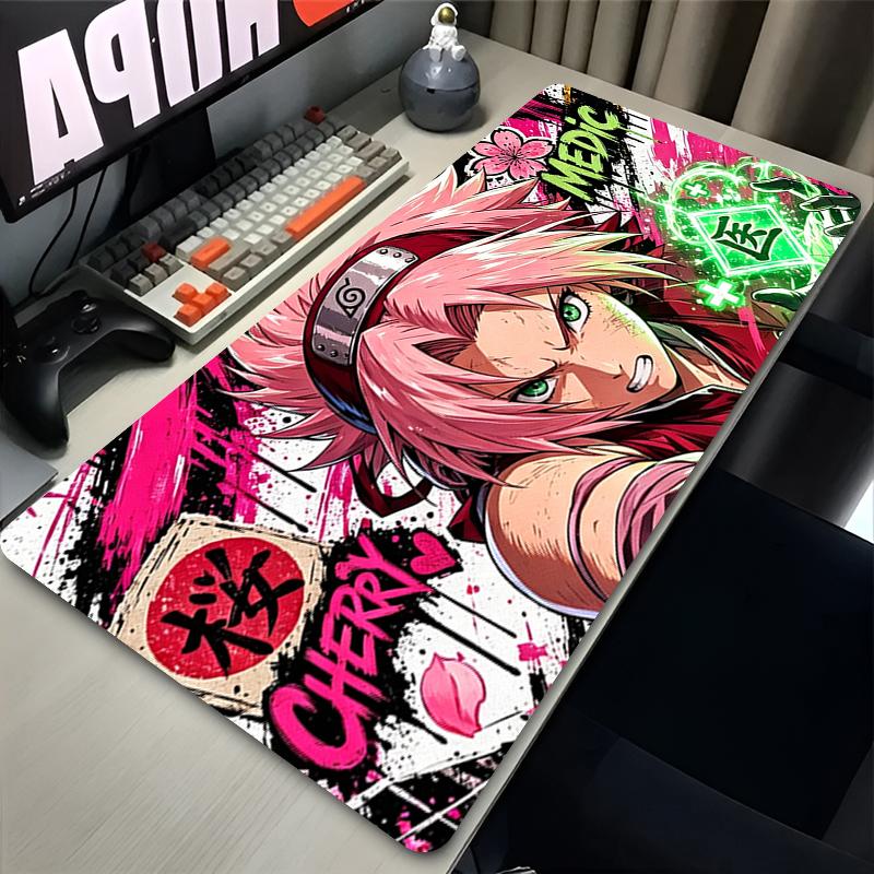 Mouse Pad Larger Gamer Uchiha Itachi Madara N-Naruto Uzumaki Computer Keyboard Desk Mat Gaming Accessories Graffiti Art Mousepad