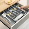 1Pcs Expandable Utensil Tray Silverware Spoon Organizer Drawer Cover Adjustable Cutlery Tray Drawer Organizer