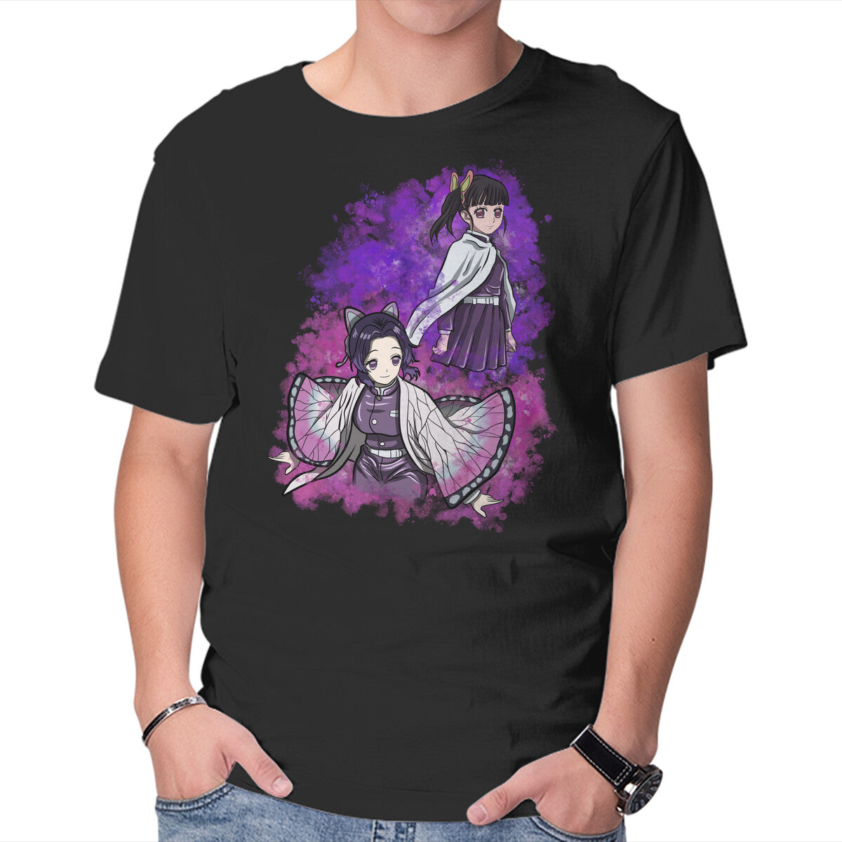 Unisex Crew Neck T-Shirt Butterfly Slayer Graphic Short Sleeve Casual Tee L