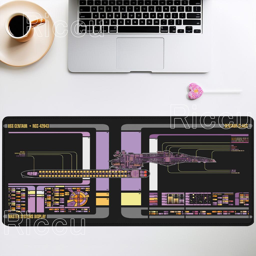 Gamer Mouse Pad Computer overlock Mousepad Office Accessories Keyboard Anime Starship Blueprint Extended Large Nonslip Desk Mat