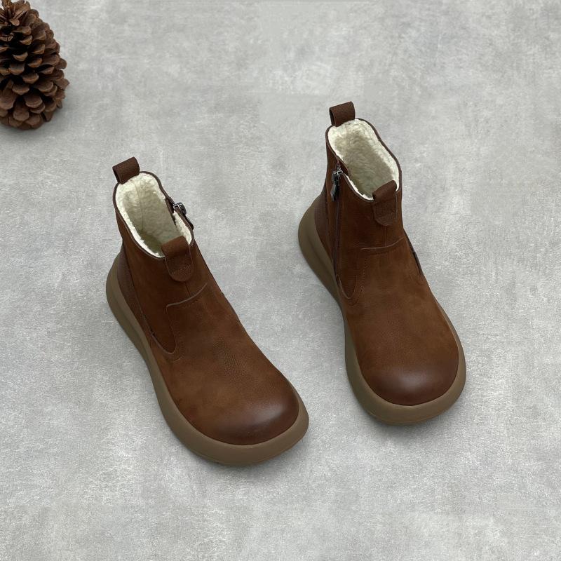 

Новые ботильоны на толстой подошве, универсальные женские ботинки и туфли в стиле ретро с круглым носком и подошвой из губки 40 кофейный