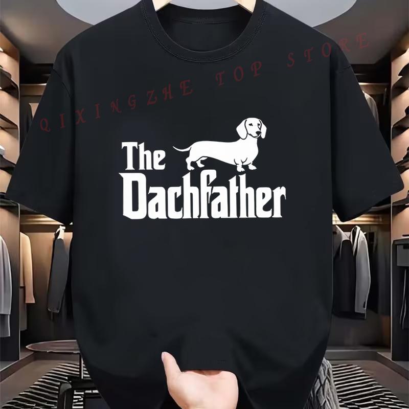 Mens The Dachfather Dachshund Graphic TShirt Funny Dog Lover Tee With Dachshund Design Funny Present Short Sleeve TShirts