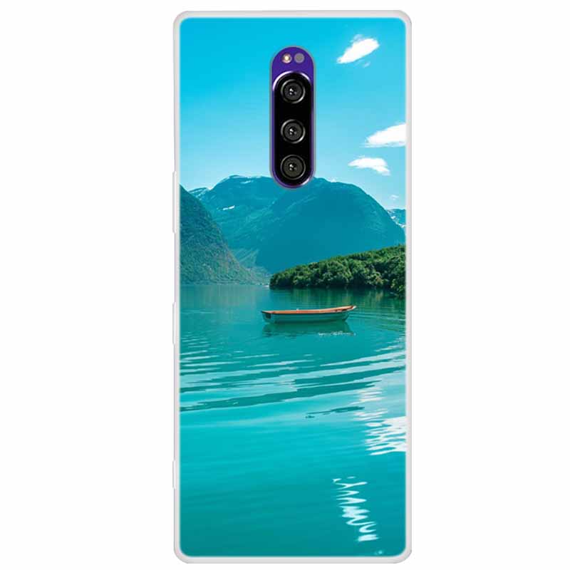 Funda de Silicona Suave para Sony Xperia 1 Funda Moda Transparente Fundas de Teléfono Tigre para Sony Xperia1 XZ4 SO-03L SOV40 J8110 Coque Parachoques