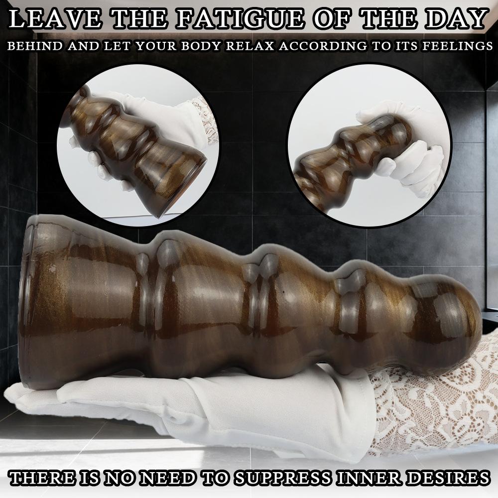 Extra Long Anal Beads with Suction Cup, Large Butt Plug Trainer for Beginner To Advanced, Silicone Anal Sex Toy for Men Women