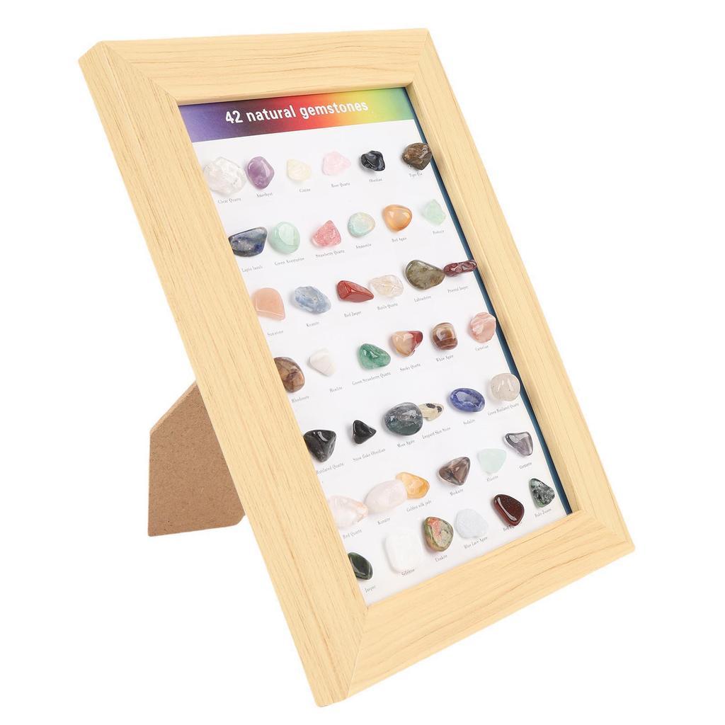 Rocks Collection Set 42 Types Multlfunctional Geography Gemstones and Crystals Set for Education