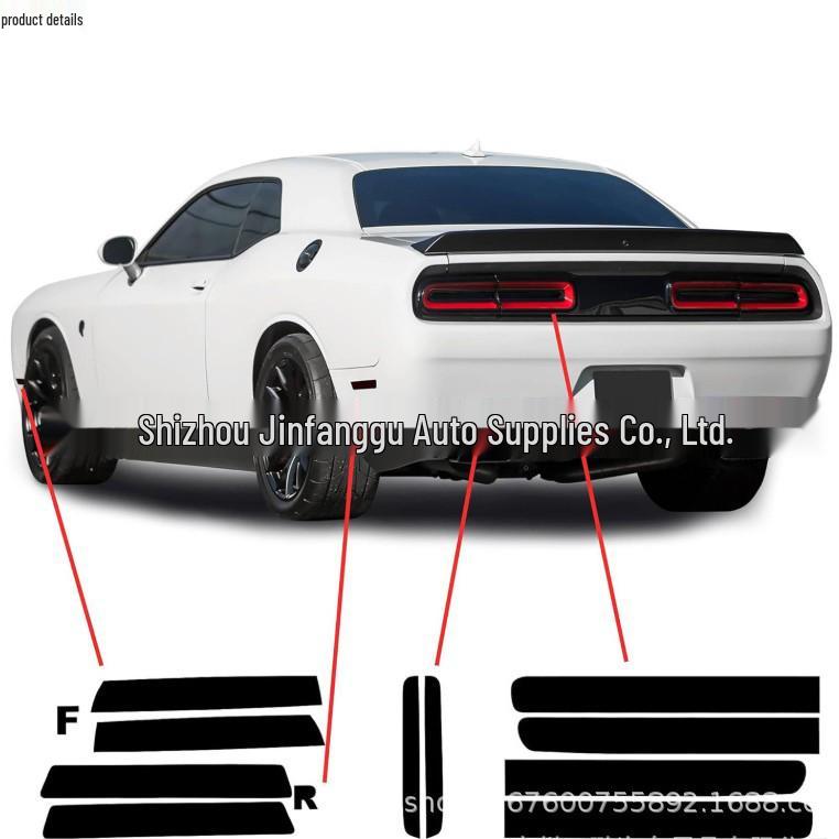 Dodge Challenger 2015-2022 Light Film Kit: Taillight, Side Emblem, Mirror Covers
