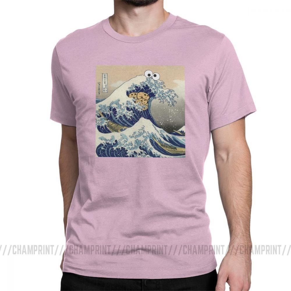 Fashion Cookie Monster T Shirt Harajuku Funny Japanese Cookie Clothes Great Wave Off Kanagawa T Shirt
