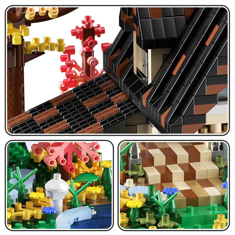 Lego Jungle Wooden House Educational Building Blocks for Kids - Boys Villa Architecture Gift