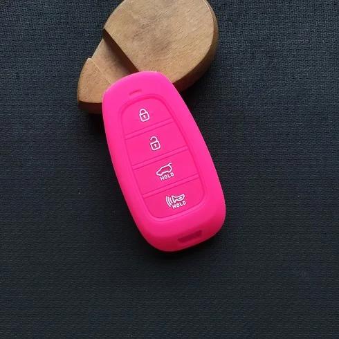 Silicone Car Key Cover Case For Hyundai New Shengda/Ge Rui Santa Fe Ix45 Car Key Cover 4 Button Porta Llaves Pared Casa