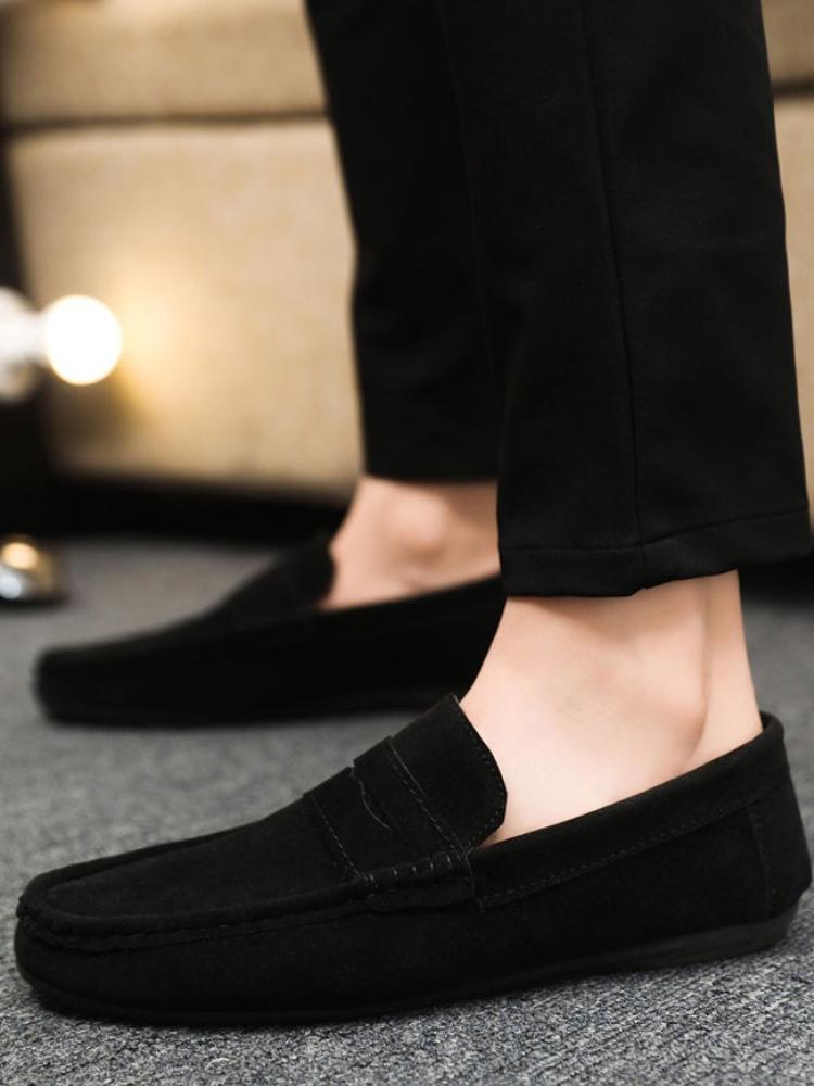 Plain Loafers Suede Lightweight Leather Shoes for Men Classic Original Footwear Offer In Promotion Adults Common Man Casual Shoe