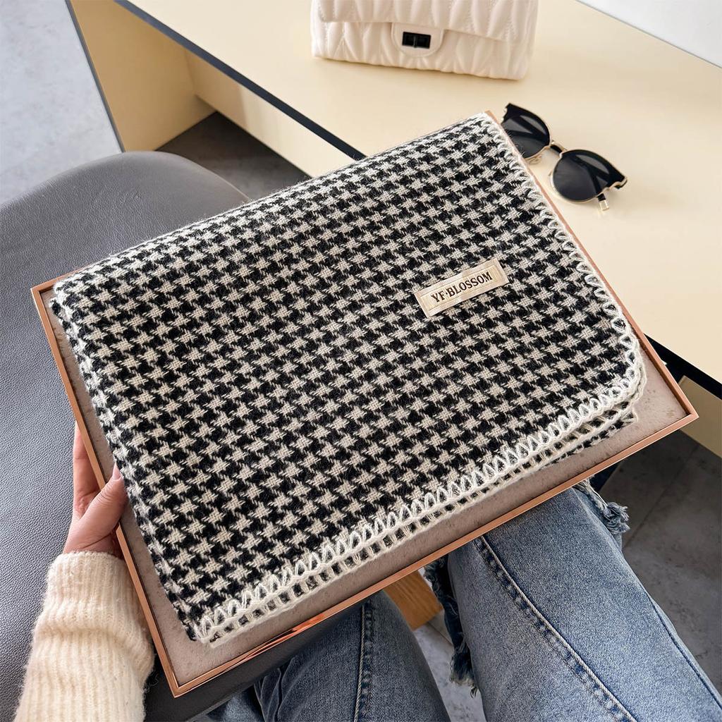 Autumn Winter Scarf FOR Women Men New Fashion Soft Thick Warm Double-sided Design Shawl Imitation Cashmere Houndstooth Wrap