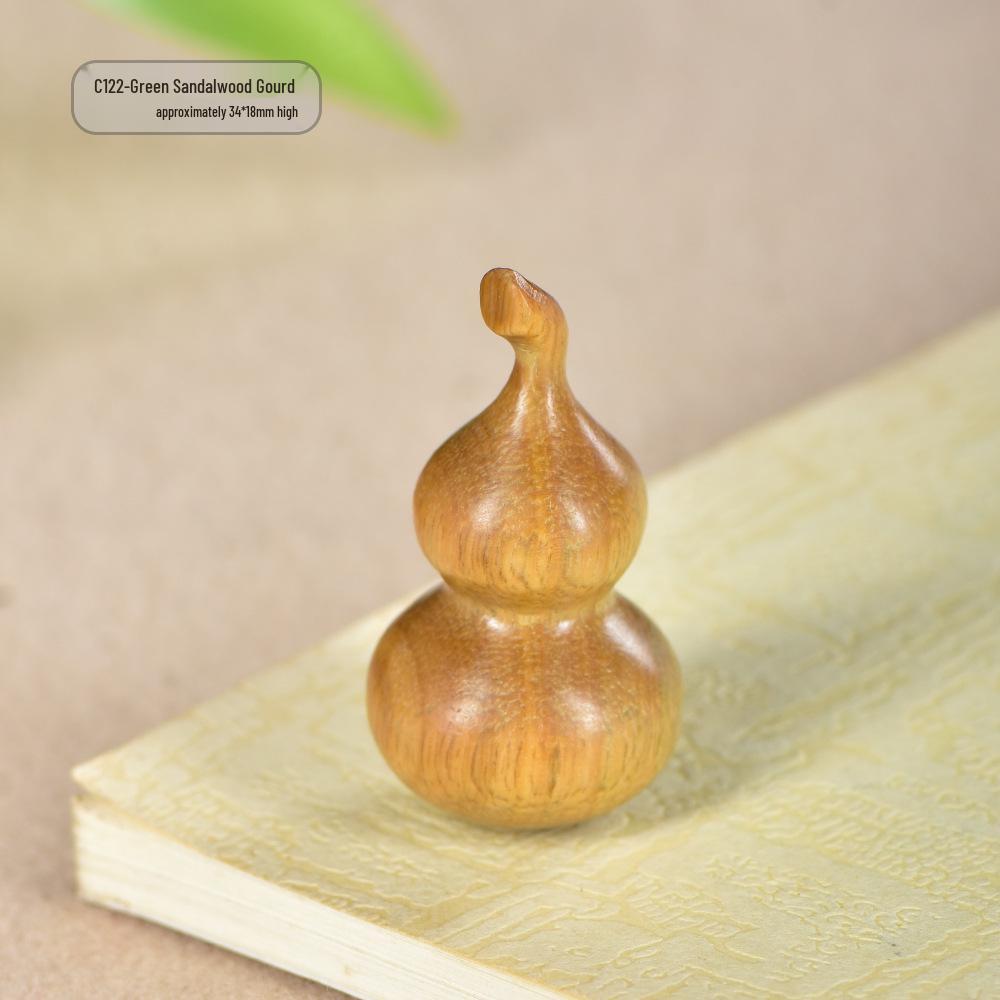 Red Sandalwood Gourd Handheld Ornament - Green Sandalwood Fu Lu Wooden Pendant Craft