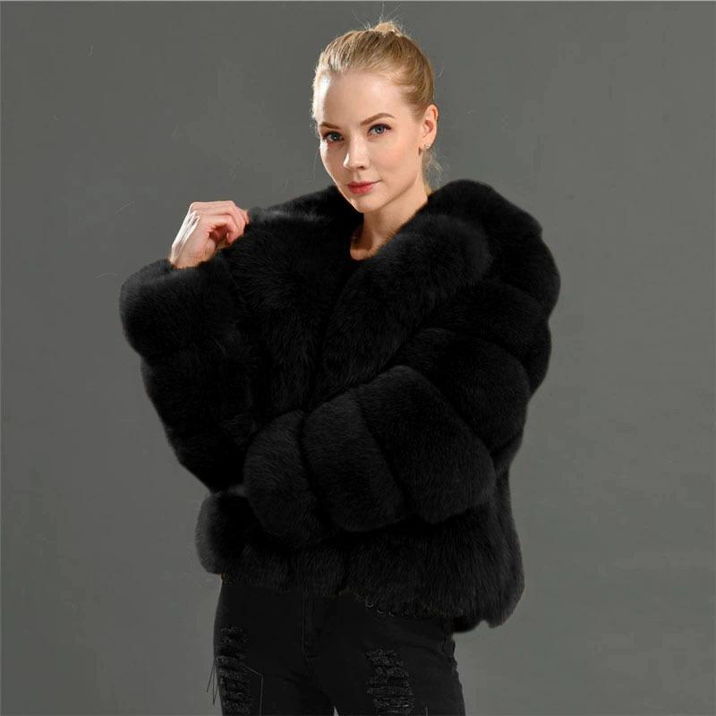 Coat Imitation Fox Hair Women's Clothing Autumn and Winter Imitation Coat Suit Collar