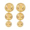 Europe and America Style Exaggerated Geometric Round Earrings for Women Personality Three Layer Smooth Stud Earring Jewelry Gift