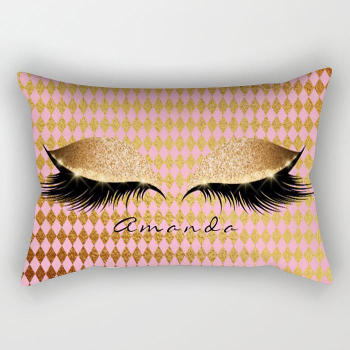 Eyelash Pillow Case European and American Fashion Sleep Waist Pillow Case Living Room Sofa Cushion Pillow Core