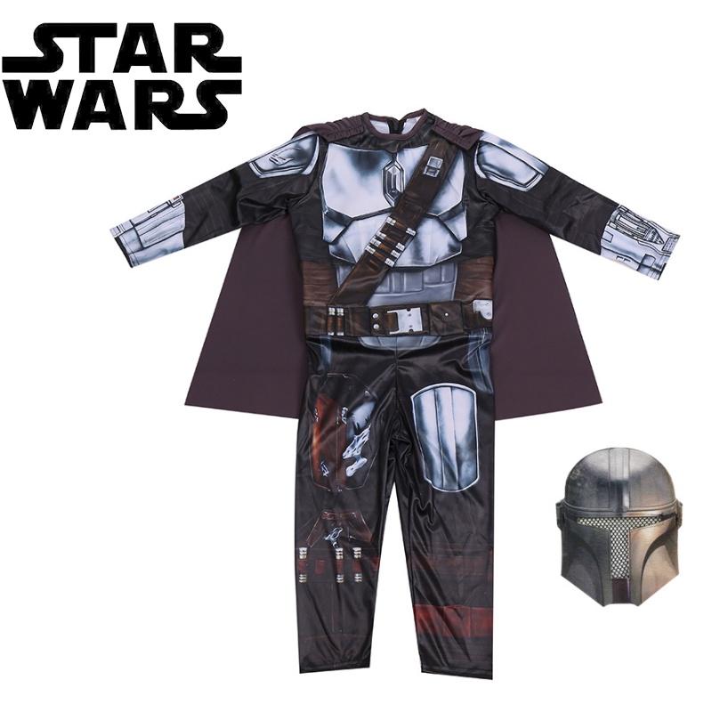 Star Wars Mandalorianer Halloween Kostümset für Jungen; Overall, Maske und Umhang inklusive!